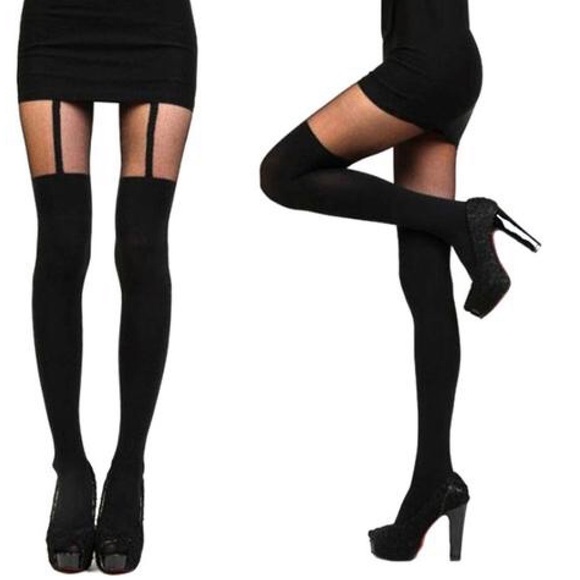 Accessories - Sexy faux garter belt tights/nylons